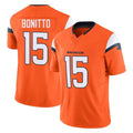 D.Broncos #15 Nik Bonitto Player Orange Vapor F.U.S.E. Limited Home Game Ndoa Stitched Jerseys