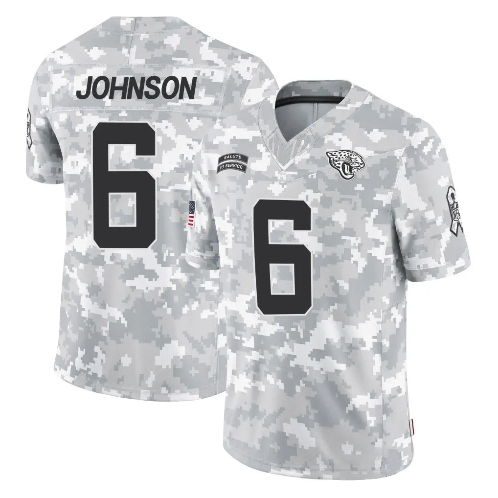 J.Jaguars #6 Antonio Johnson Player Arctic Camo Salute To Service Limited Game Ndoa Stitched Jerseys