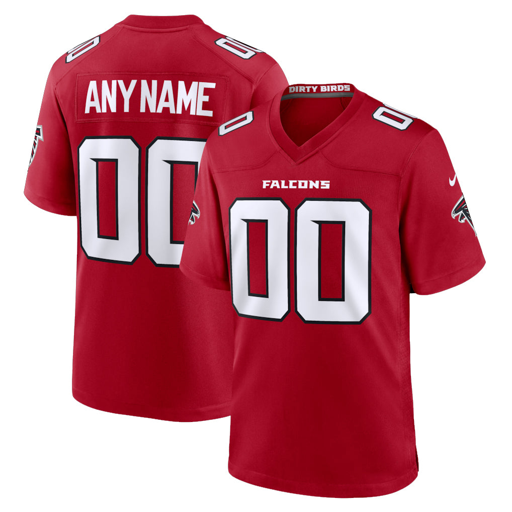 Custom A.Falcons Red Replica Home Game Any Name & Numbers Ndoa Stitched Jerseys