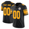Custom P.Steelers Black Limited Color Rush Home Game Any Name & Numbers Ndoa Stitched Jerseys