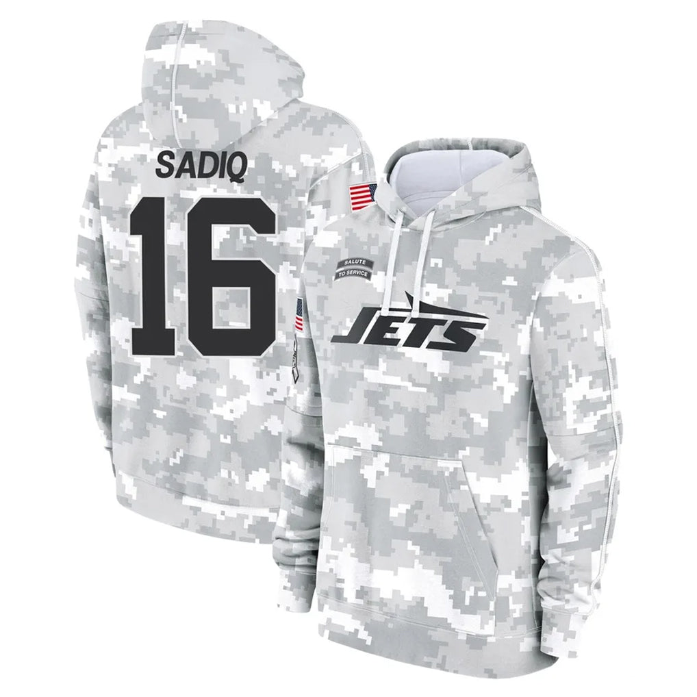 NY.Jets #16 Kenyon Sadiq Player Arctic Camo Salute to Service Pullover Hoodies Limited Game Ndoa Stitched Jerseys