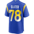Ndoa LA.Rams #78 Jackie Slater Royal Game Retired Player Jersey