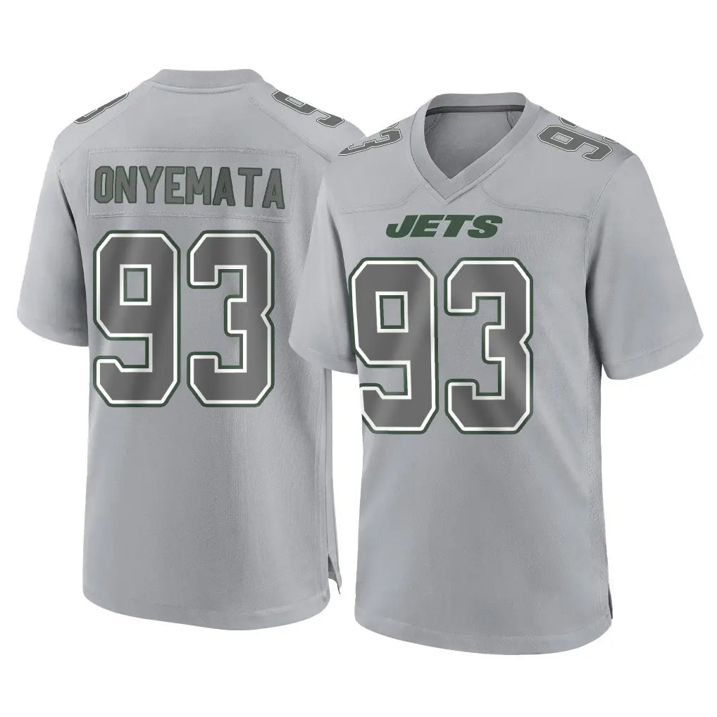 NY.Jets #93 David Onyemata Player Gray Limited Atmosphere Fashion Home Game Ndoa Stitched Jerseys