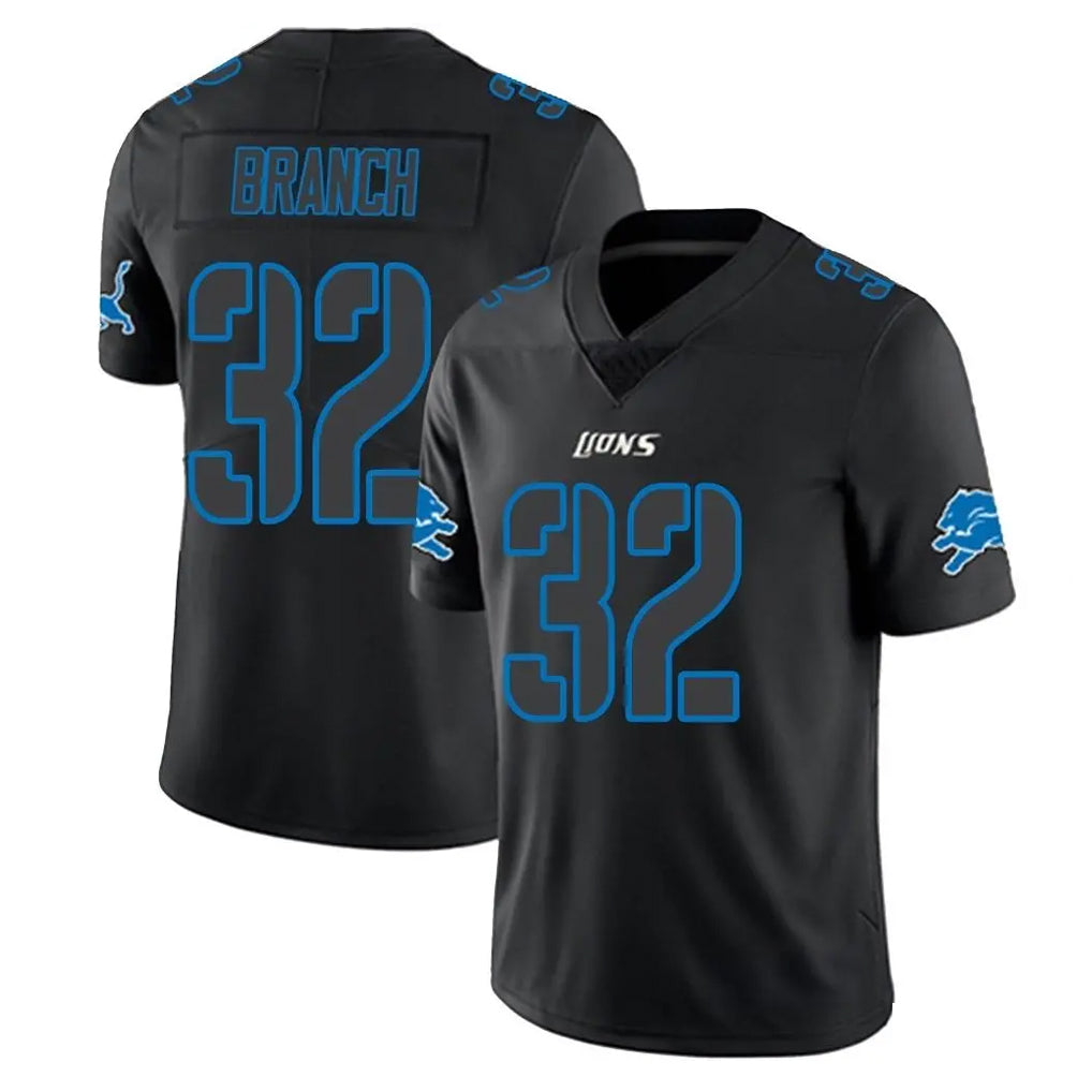 D.Lions #32 Brian Branch Player Black Impact Limited Home Game Ndoa Stitched Jerseys