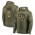 B.Ravens #0 Roquan Smith Player Olive Salute to Service Pullover Hoodie Ndoa Stitched Jerseys