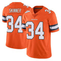 D.Broncos #34 JL Skinner Player Orange Vapor Untouchable Limited Home Game Ndoa Stitched Jerseys