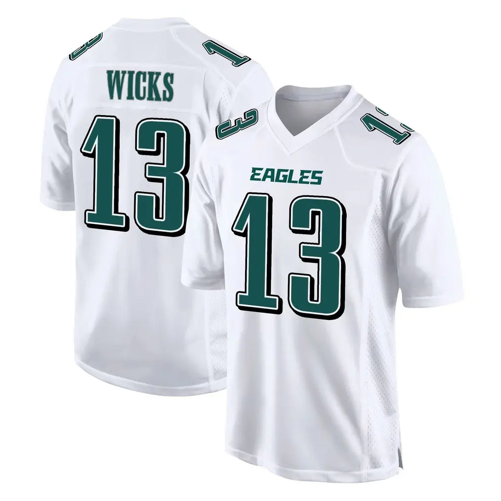 P.Eagles #13 Dontayvion Wicks Player White Tundra Fashion Home Game Ndoa Stitched Jerseys