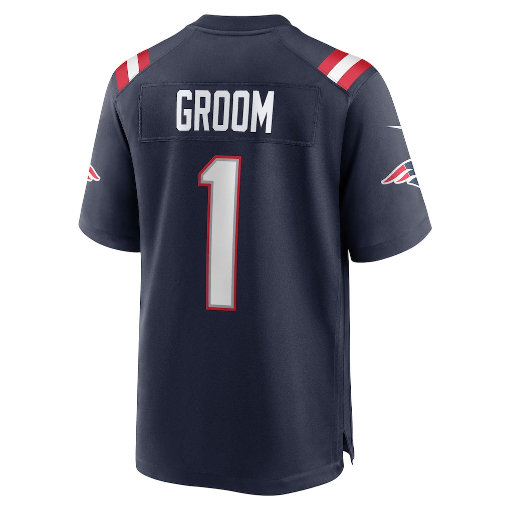 Ndoa NE.Patriots #1 Groom Navy Game Jersey