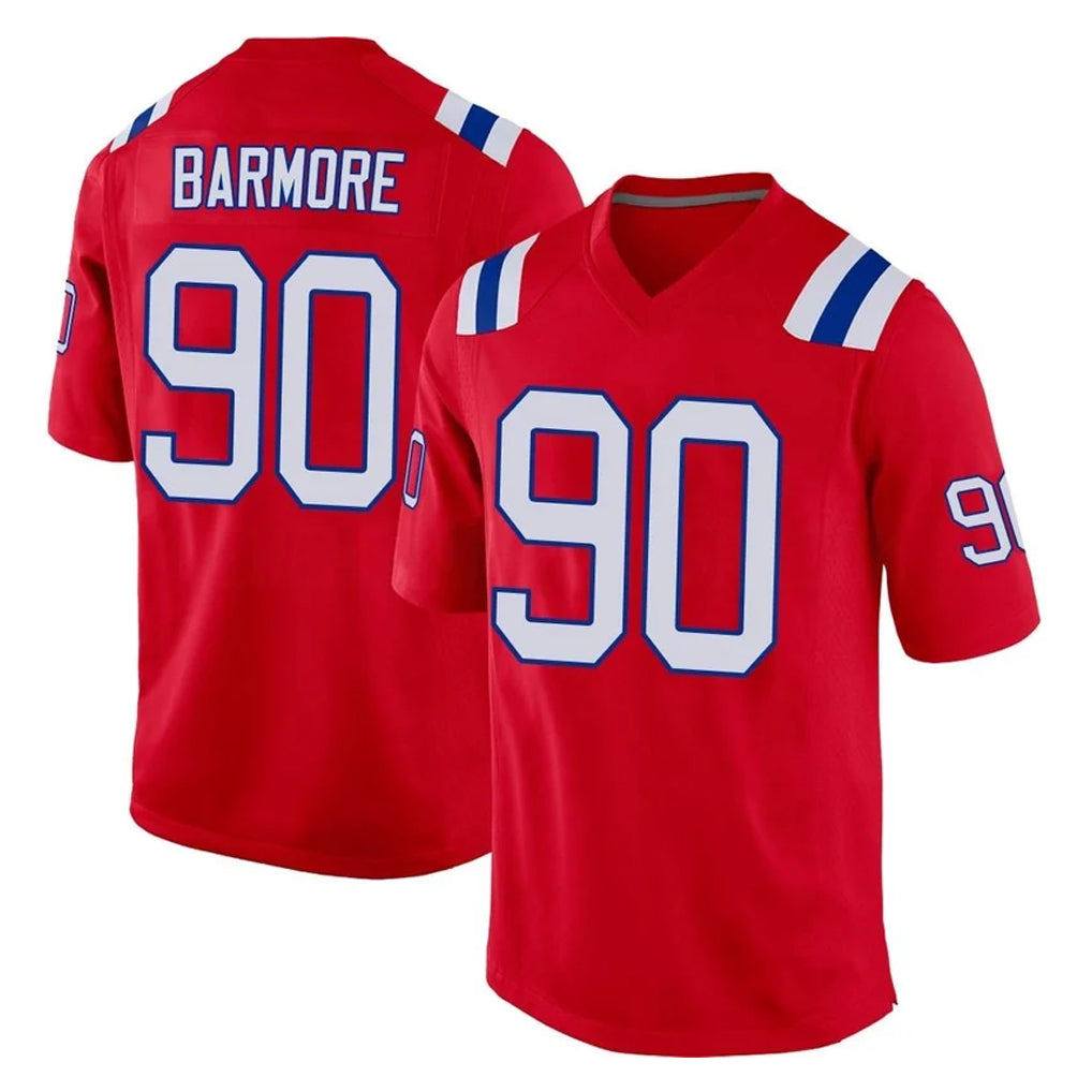 NE.Patriots #90 Christian Barmore Player Red Home Game Ndoa Stitched Jerseys