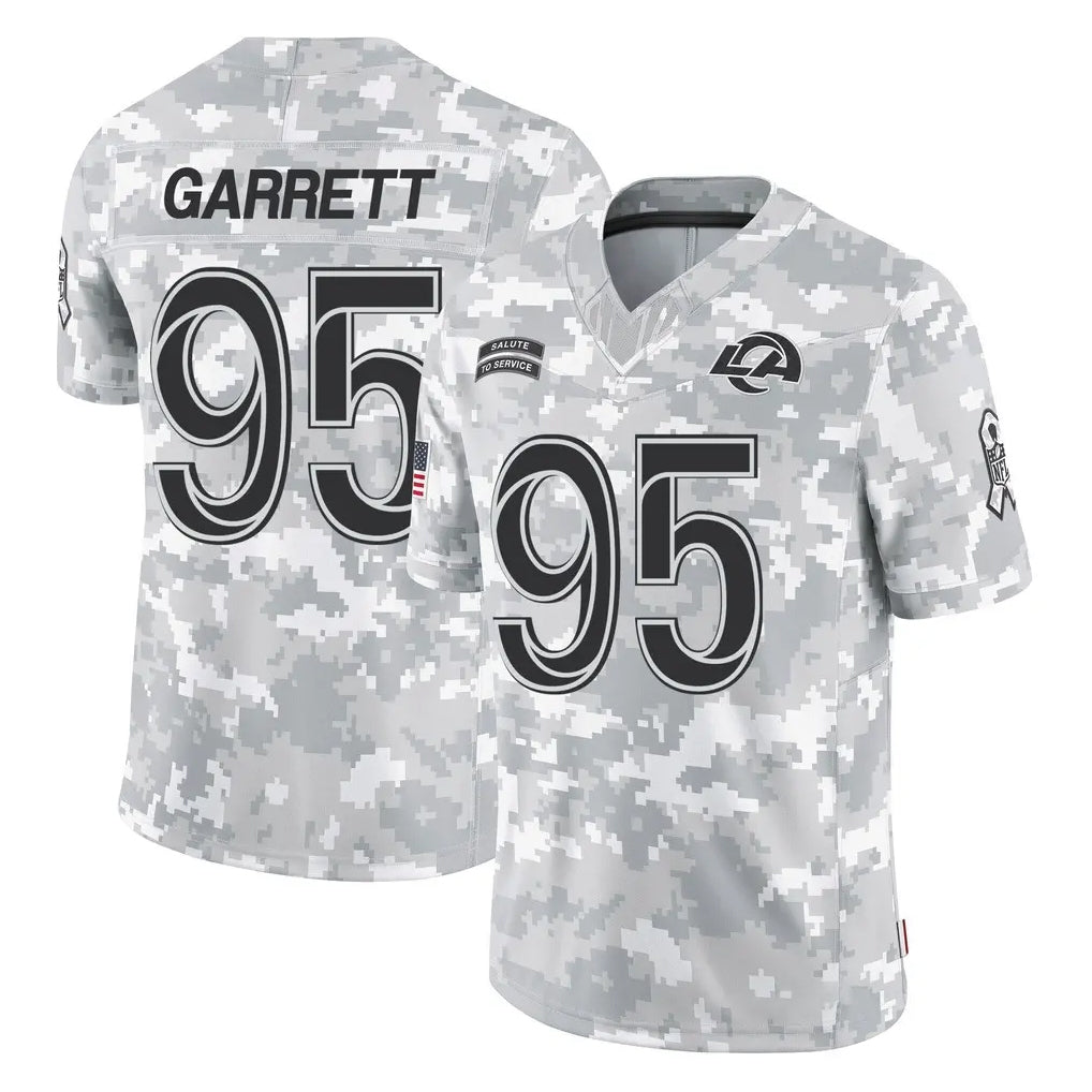 LA.Rams #95 Myles Garrett Player Arctic Camo Salute To Service Limited Game Ndoa Stitched Jerseys