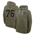 D.Lions #76 Blake Miller Player Olive Salute to Service Pullover Hoodies Limited Ndoa Stitched Jerseys