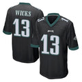 P.Eagles #13 Dontayvion Wicks Player Black Home Game Ndoa Stitched Jerseys