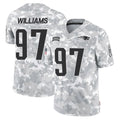 NE.Patriots #97 Milton Williams Player Arctic Camo Salute To Service Limited Game Ndoa Stitched Jerseys