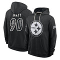 P.Steelers #90 T.J. Watt Player 2026 Black Logo Pullover Hoodies Limited Game Ndoa Stitched Jerseys