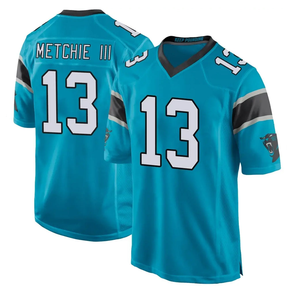C.Panthers #13 John Metchie III Player Blue Game Ndoa Stitched Jerseys