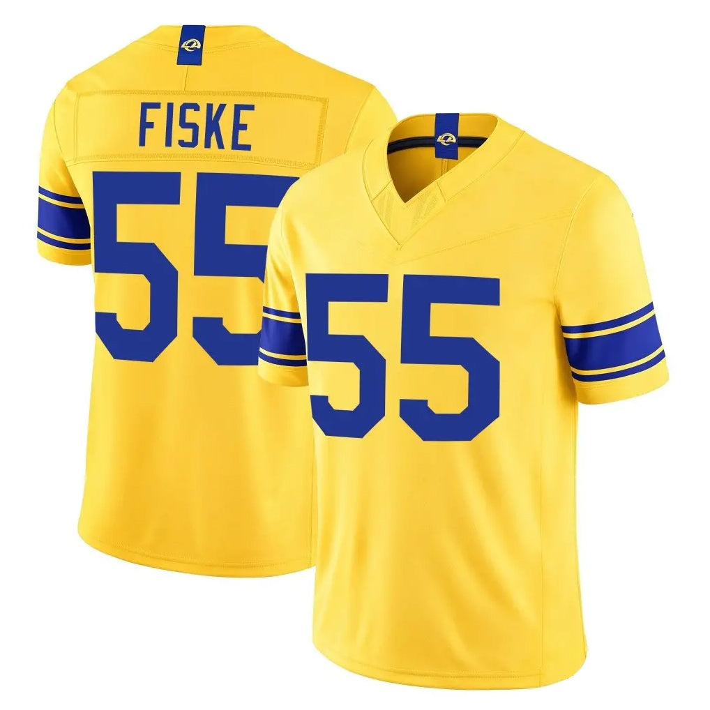 LA.Rams #55 Braden Fiske Player Gold Limited Classic Sol Vapor F.U.S.E.Home Game Ndoa Stitched Jerseys