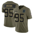 C.Panthers #95 Derrick Brown Player Olive 2025 Salute to Service Limited Game Ndoa Stitched Jerseys