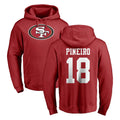SF.49ers #18 Eddy Pineiro Player Red LOGO Pullover Hoodies Home Game Ndoa Stitched Jerseys