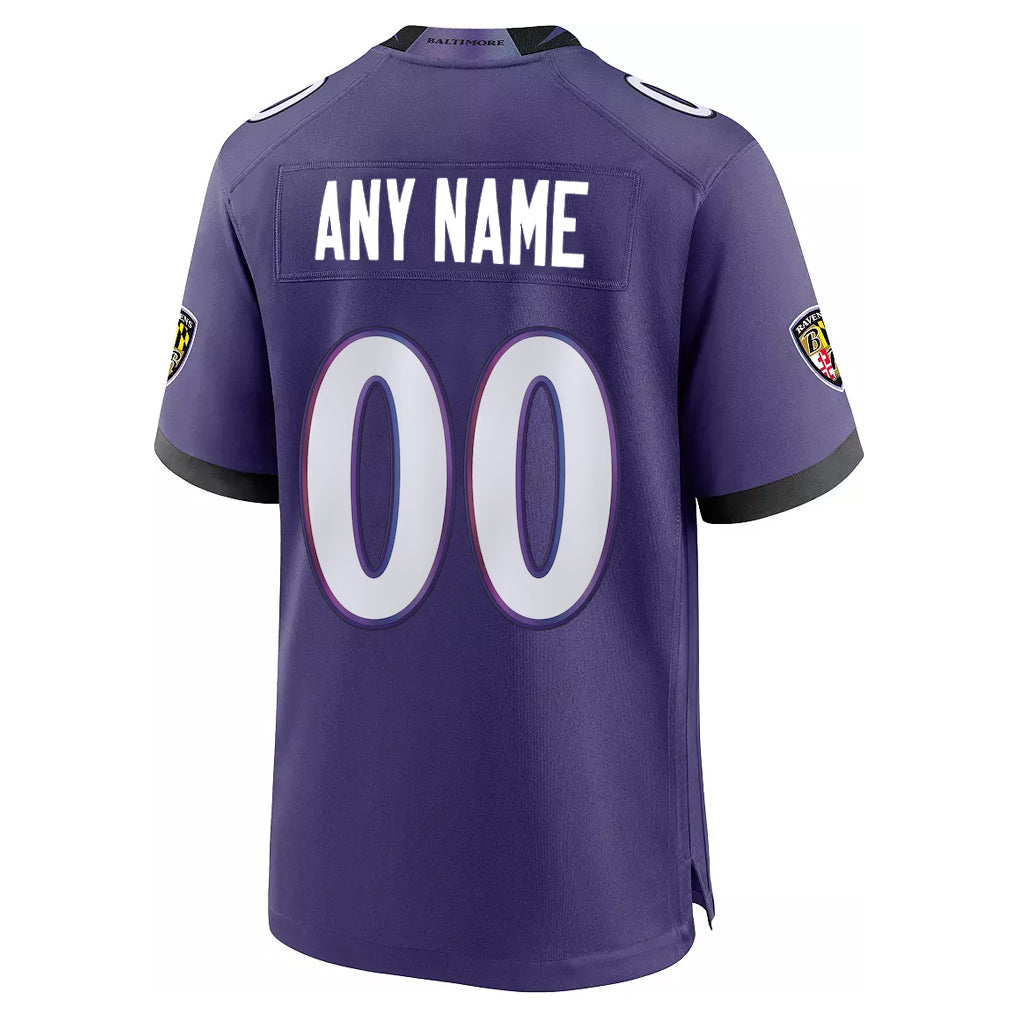 Custom B.Ravens Purple Home Game Any Name & Numbers Ndoa Stitched Jerseys