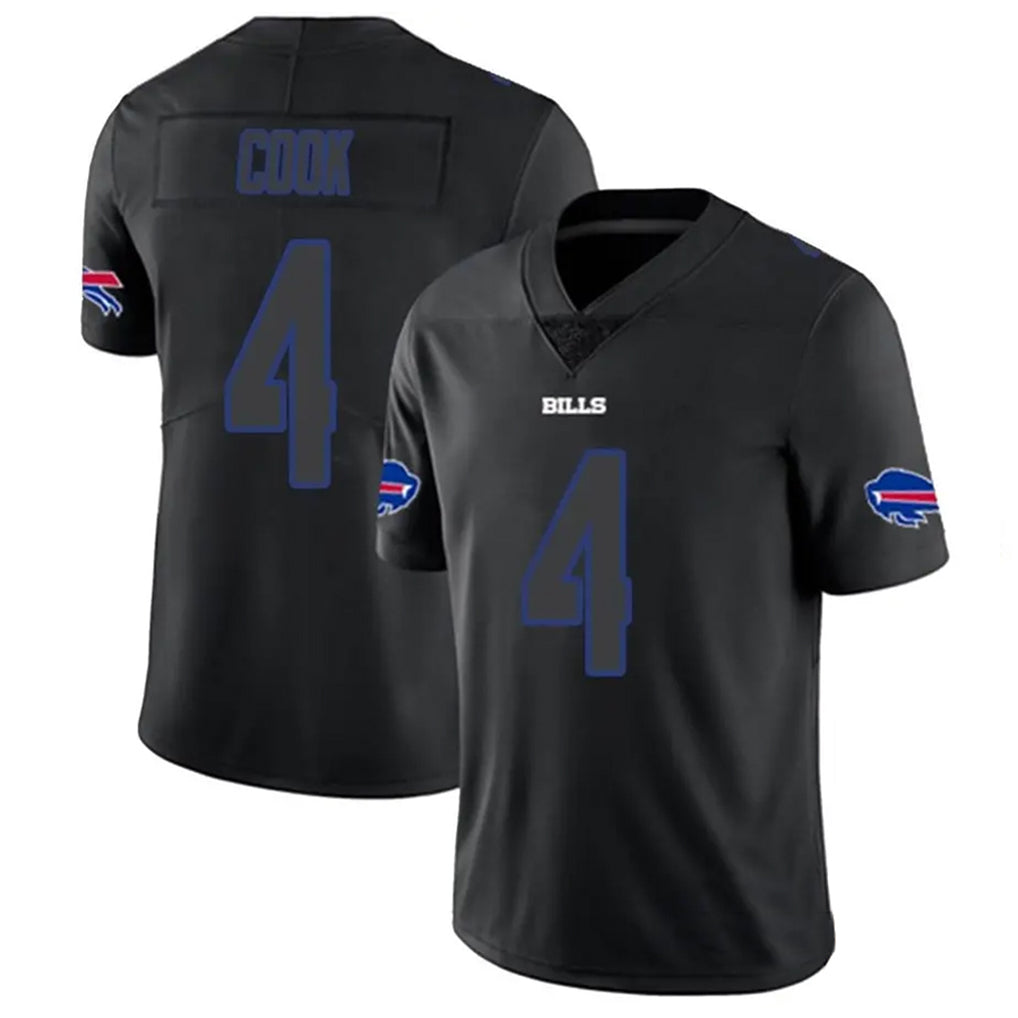 B.Bills #4 James Cook III Player Black Impact Limited Ndoa Stitched Jerseys