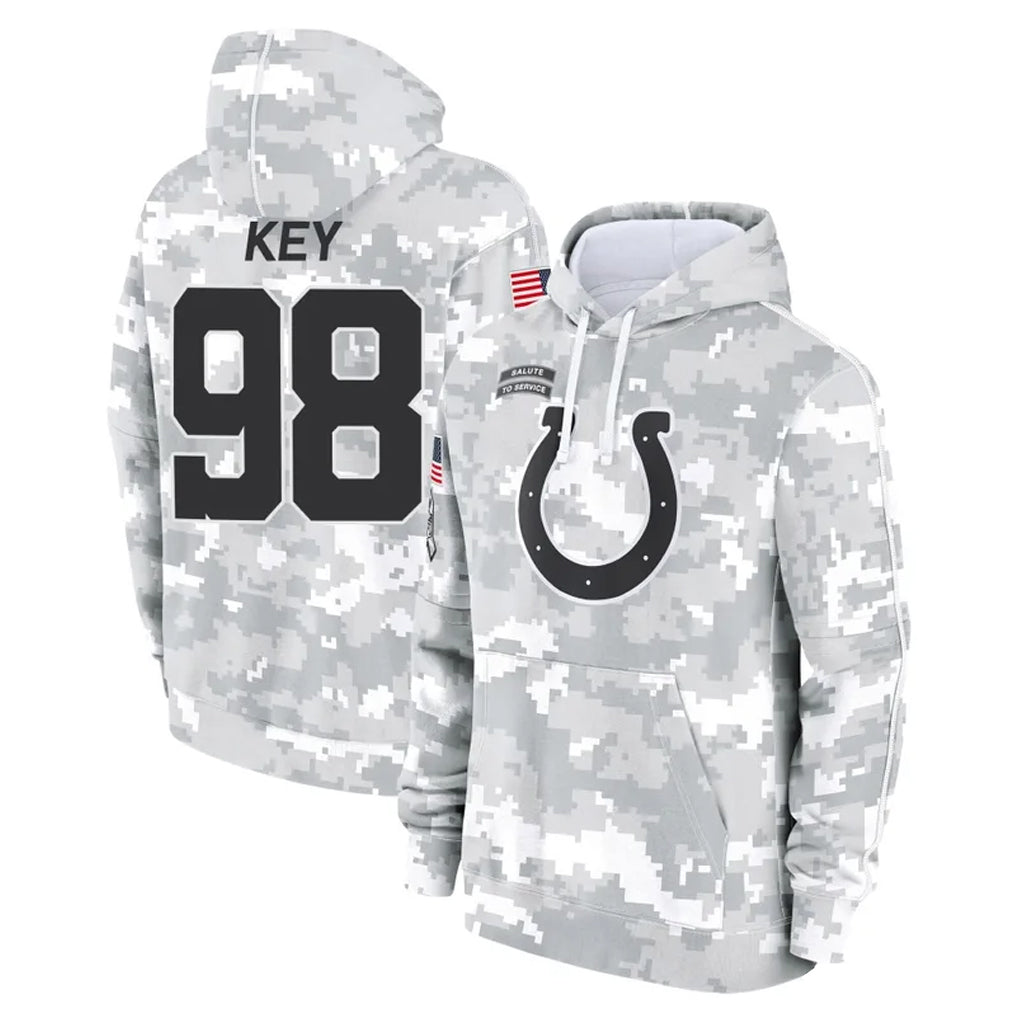 IN.Colts #98 Arden Key Player Arctic Camo Salute to Service Hoodies Limited Game Ndoa Stitched Jerseys