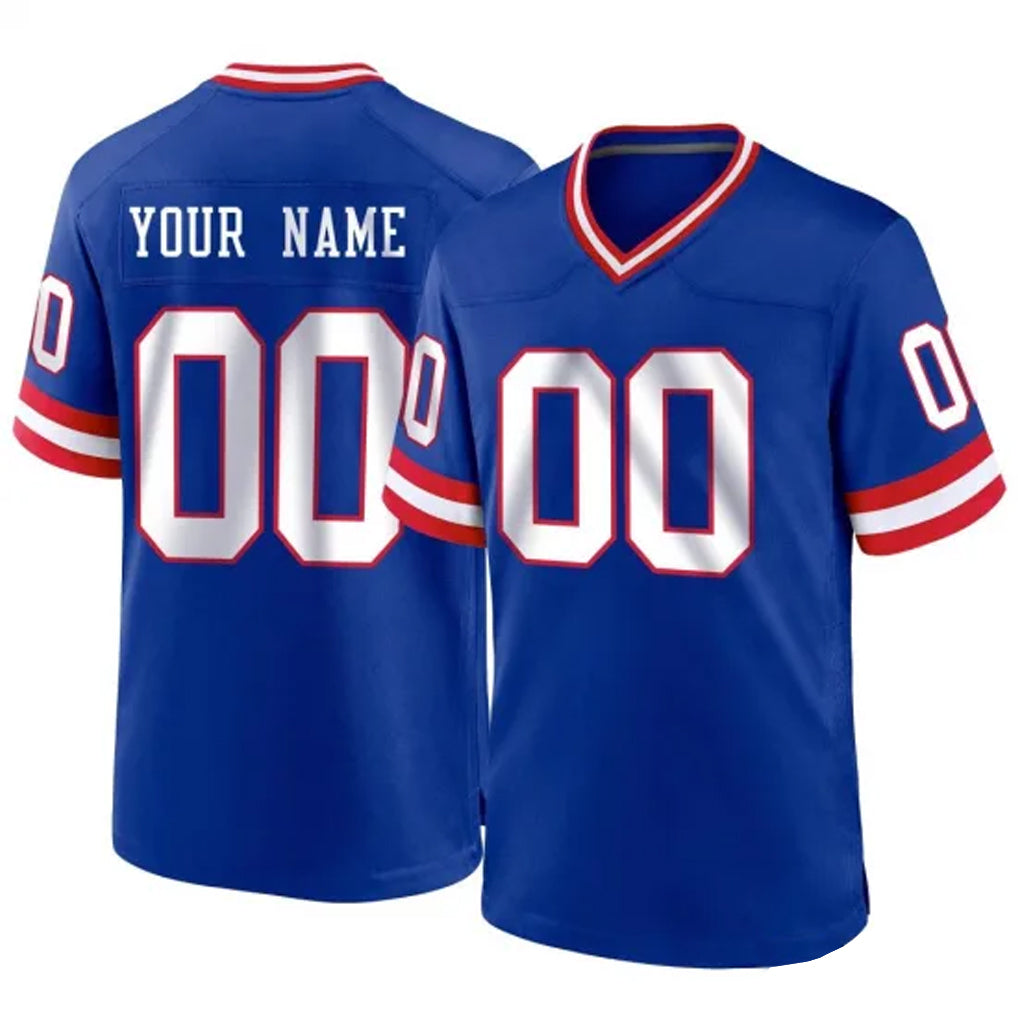Custom NY.Giants Royal Classic Home Game Any Name & Numbers Ndoa Stitched Jerseys