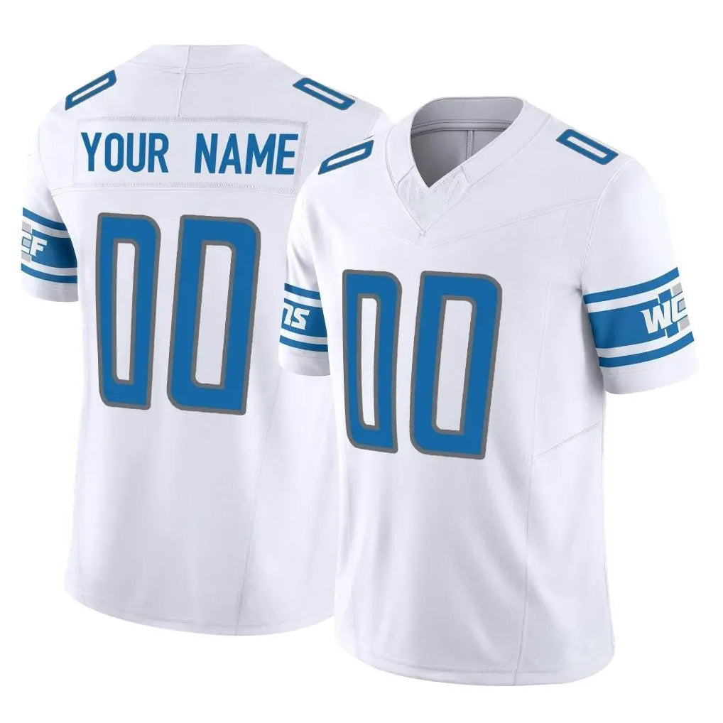 Custom D.Lions White Vapor F.U.S.E. Limited Home Game Any Name & Numbers Ndoa Stitched Jerseys