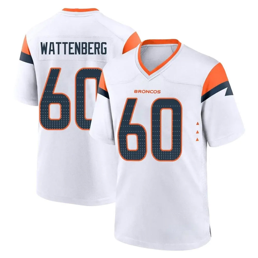D.Broncos #60 Luke Wattenberg Player White Home Game Ndoa Stitched Jerseys