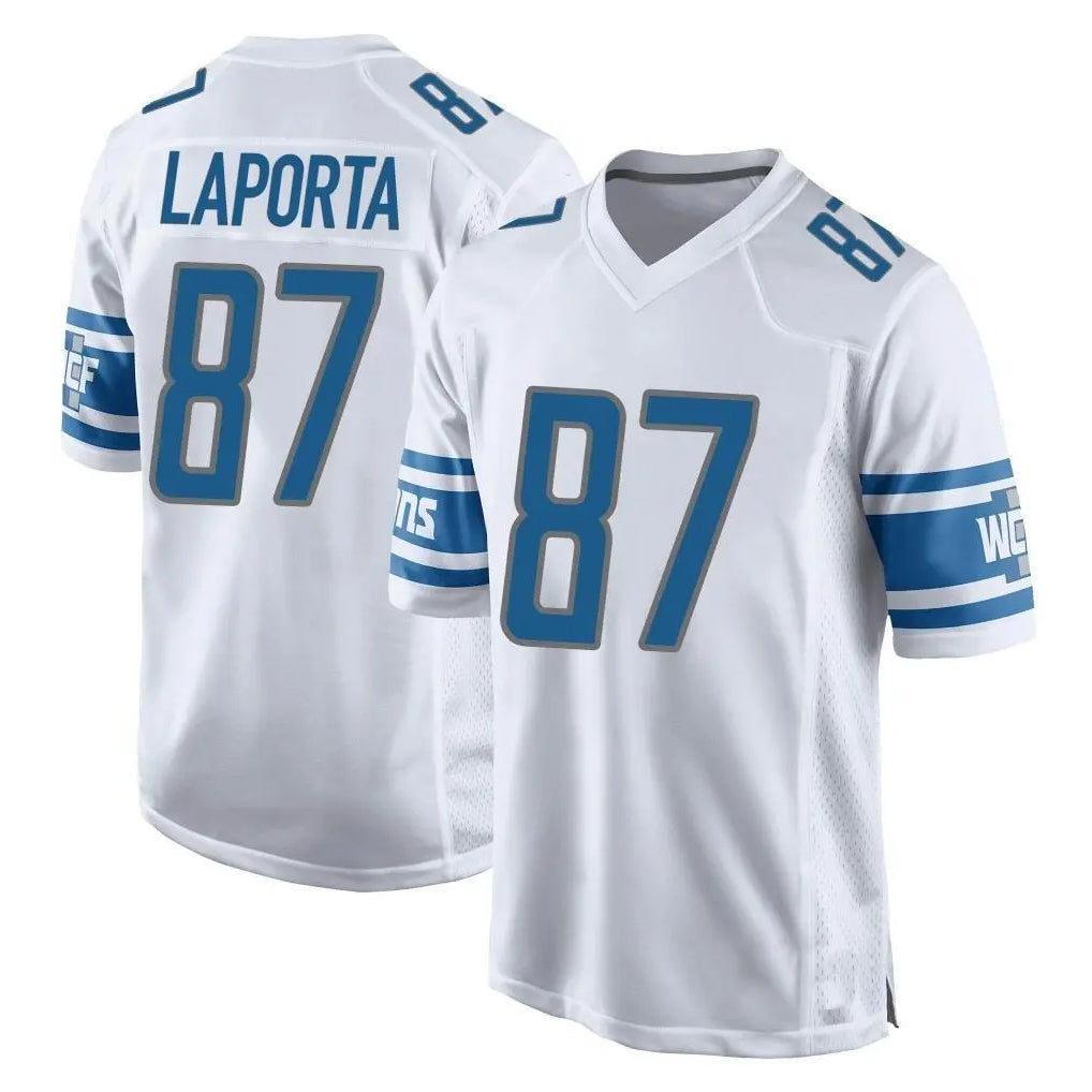 D.Lions #87 Sam LaPorta Player White Home Game Ndoa Stitched Jerseys