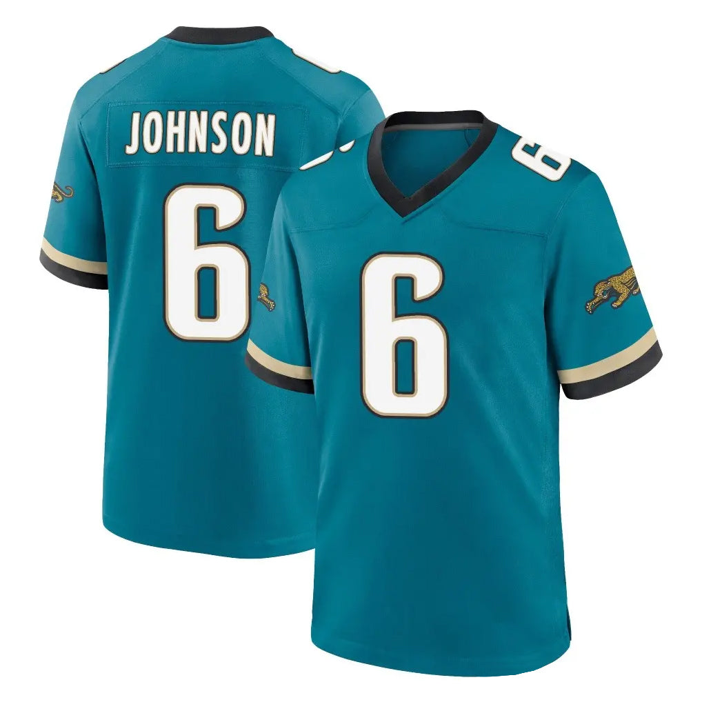 J.Jaguars #6 Antonio Johnson Player Teal Prowler Throwback Limited Home Game Ndoa Stitched Jerseys