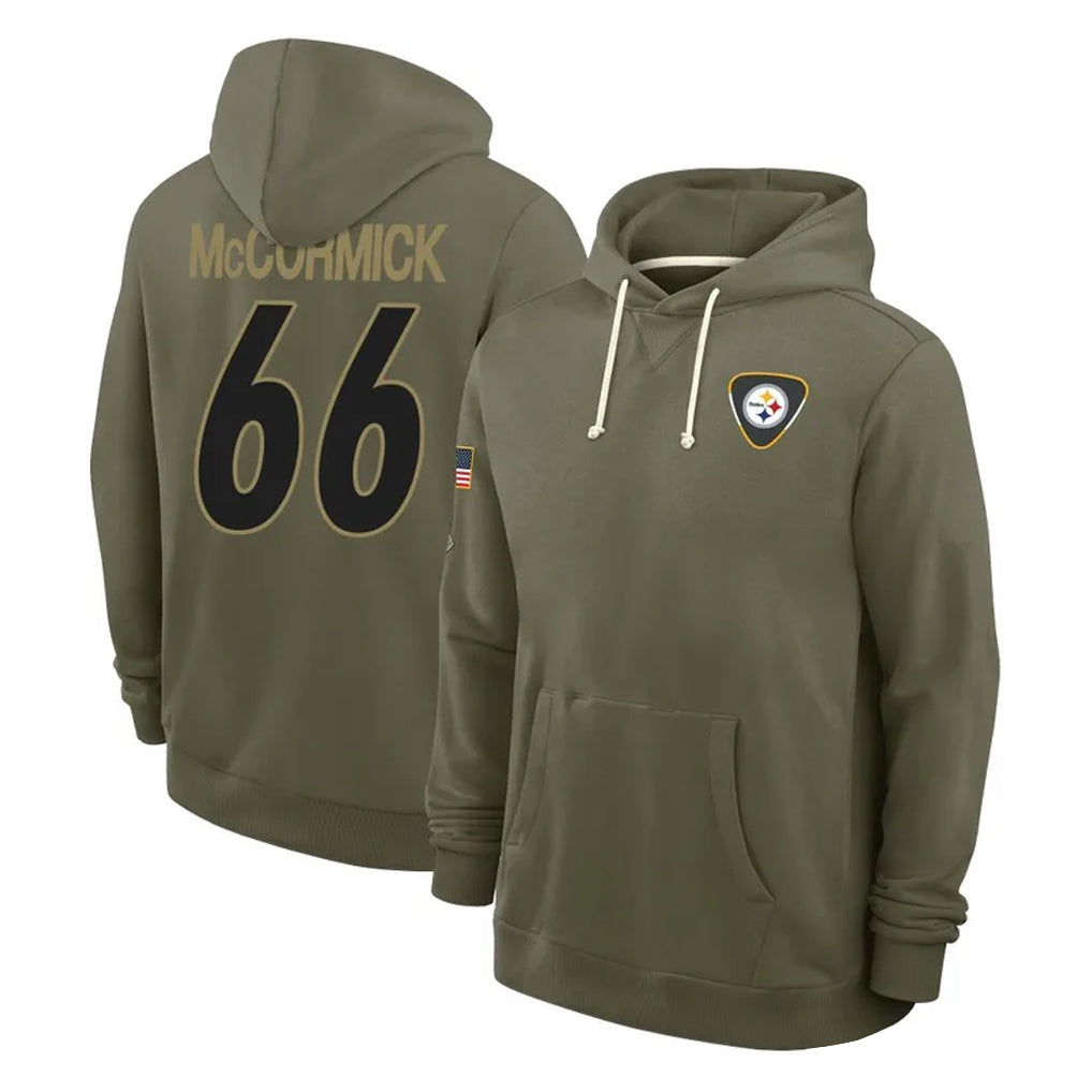 P.Steelers #66 Mason McCormick Player Olive Salute to Service Pullover Hoodies Limited Ndoa Stitched Jerseys