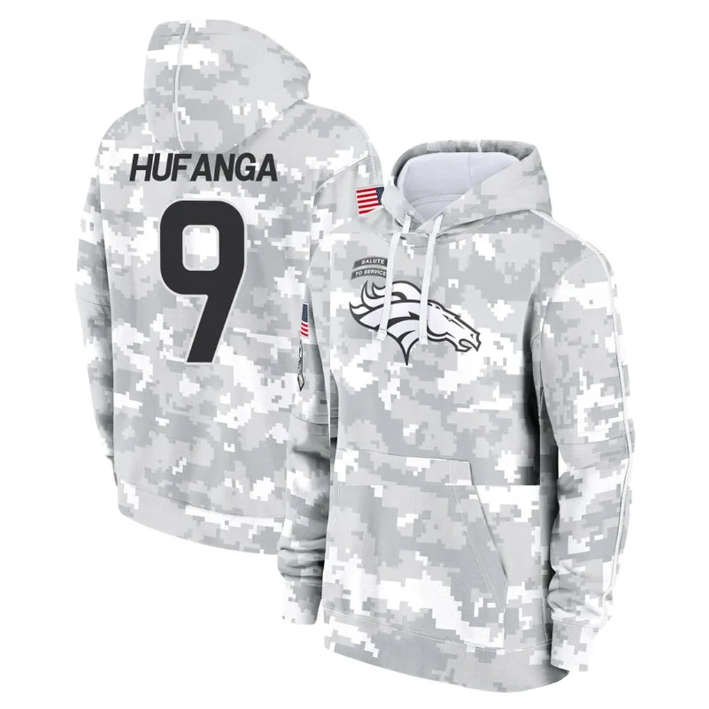 D.Broncos #9 Talanoa Hufanga Player Arctic Camo Salute to Service Hoodies Limited Game Ndoa Stitched Jerseys