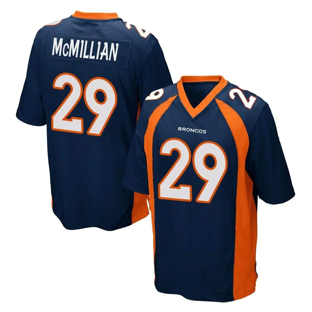 D.Broncos #29 Ja'Quan McMillian Player Navy Game Ndoa Stitched Jerseys