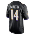B.Ravens #14 Kyle Hamilton Player Black Alternate Home Game Ndoa Stitched Jerseys