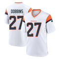 D.Broncos #27 J.K. Dobbins Player White Home Game Ndoa Stitched Jerseys