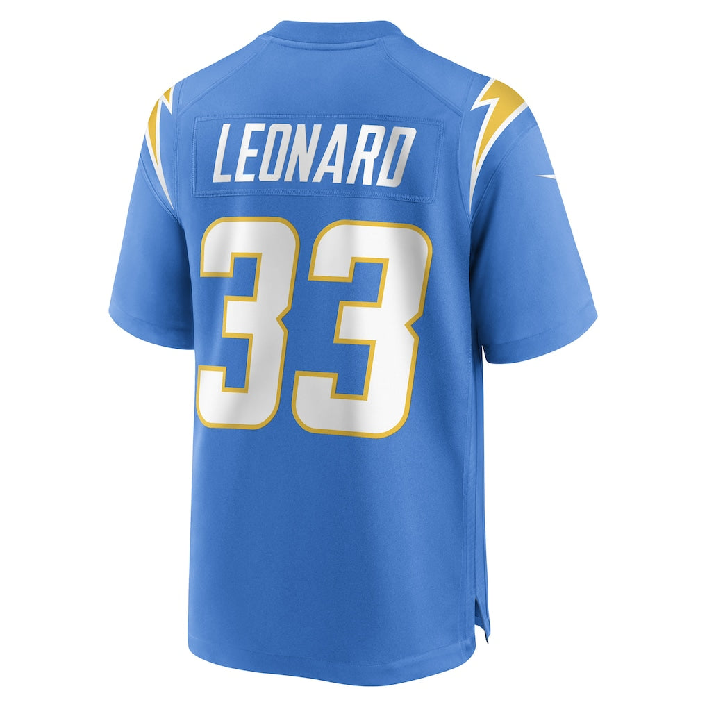 Ndoa LA.Chargers #33 Deane Leonard Powder Blue Player Game Jersey