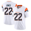 D.Broncos #22 Brandon Jones Player White Limited Vapor F.U.S.E. Home Game Ndoa Stitched Jerseys