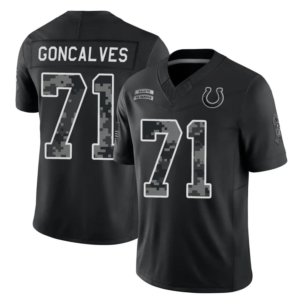 IN.Colts #71 Matt Goncalves Player Black Limited 2026 Salute to Service Home Game Ndoa Stitched Jerseys