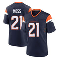 D.Broncos #21 Riley Moss Player Navy Home Game Ndoa Stitched Jerseys