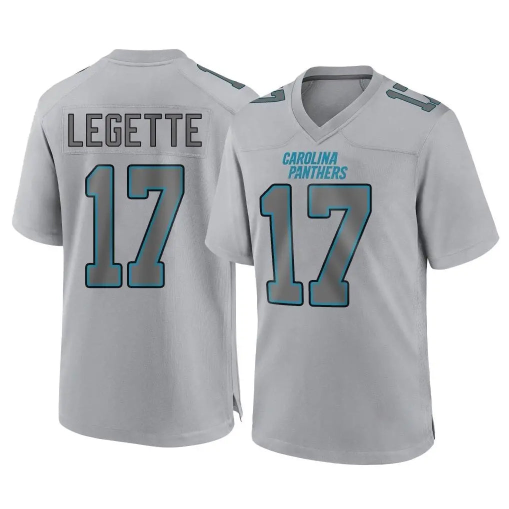 C.Panthers #17 Xavier Legette Player Gray Atmosphere Fashion Game Ndoa Stitched Jerseys