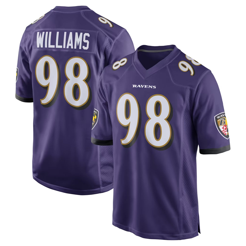 B.Ravens #98 Travis Jones Player Purple Home Game Ndoa Stitched Jerseys