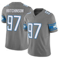 D.Lions #97 Aidan Hutchinson Player Gray Vapor F.U.S.E. Limited Home Game Ndoa Stitched Jerseys
