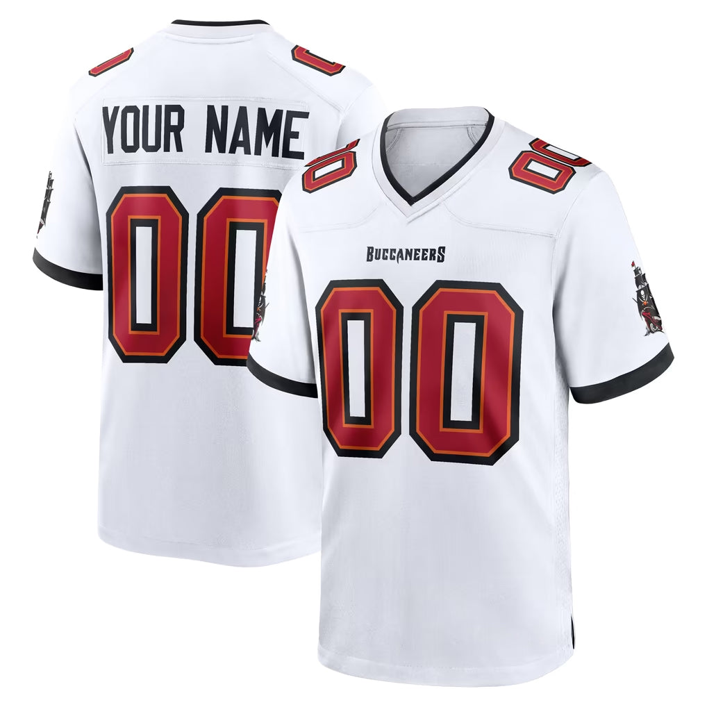Custom TB.Buccaneers White Home Game Any Name & Numbers Ndoa Stitched Jerseys