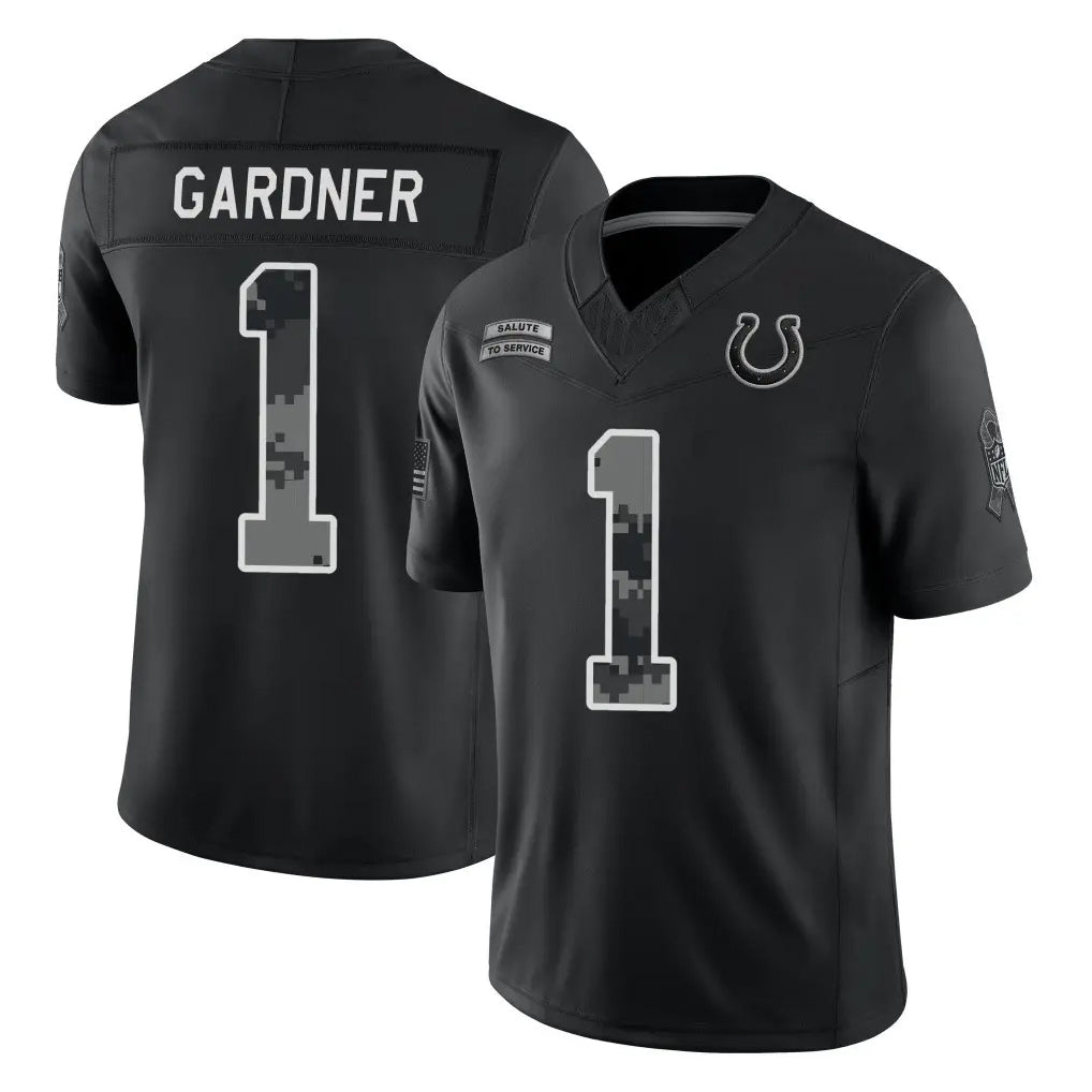 IN.Colts #1 Sauce Gardner Player Black Limited 2026 Salute to Service Home Game Ndoa Stitched Jerseys