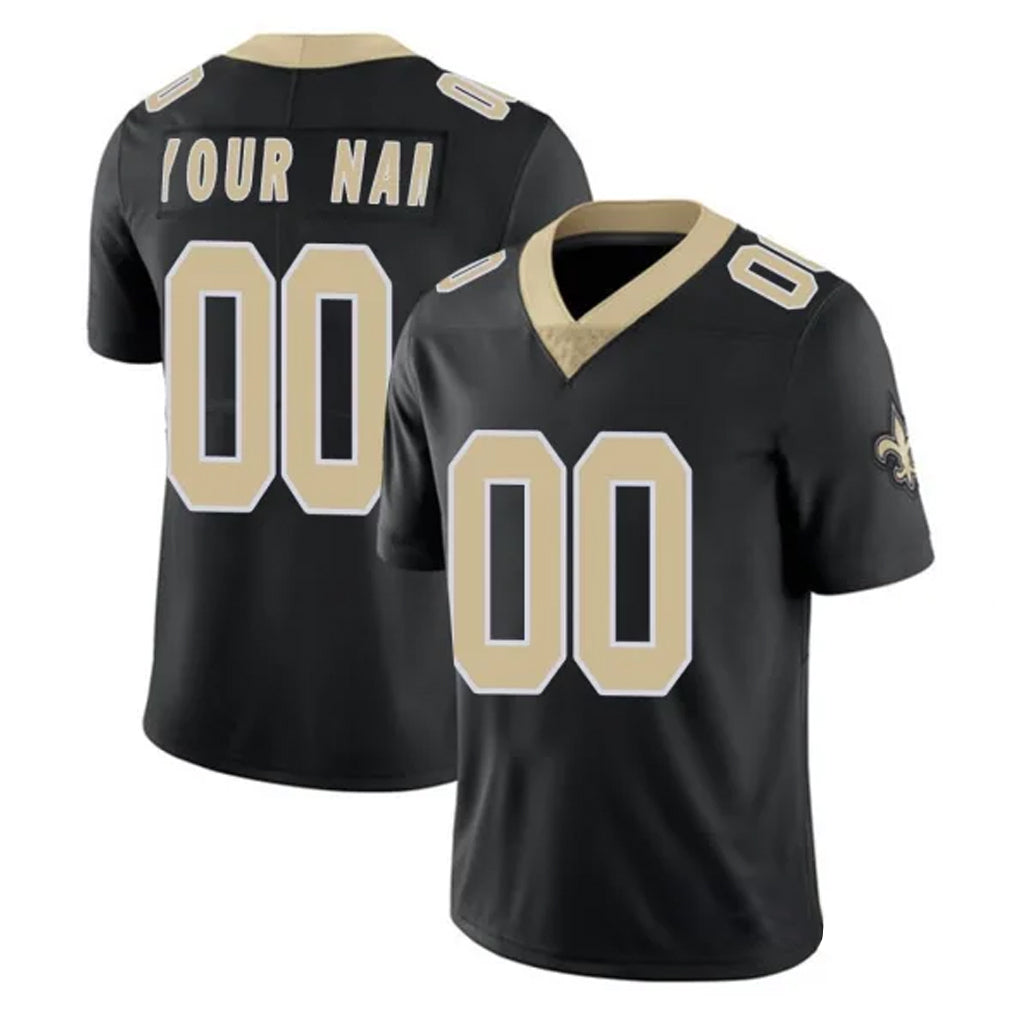 Custom NO.Saints Black Limited Vapor Untouchable Home Game Any Name & Numbers Ndoa Stitched Jerseys
