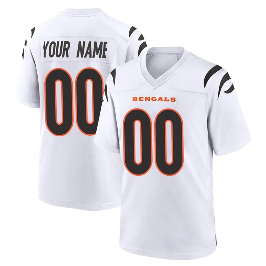 Custom C.Bengals White Home Game Any Name & Numbers Ndoa Stitched Jerseys