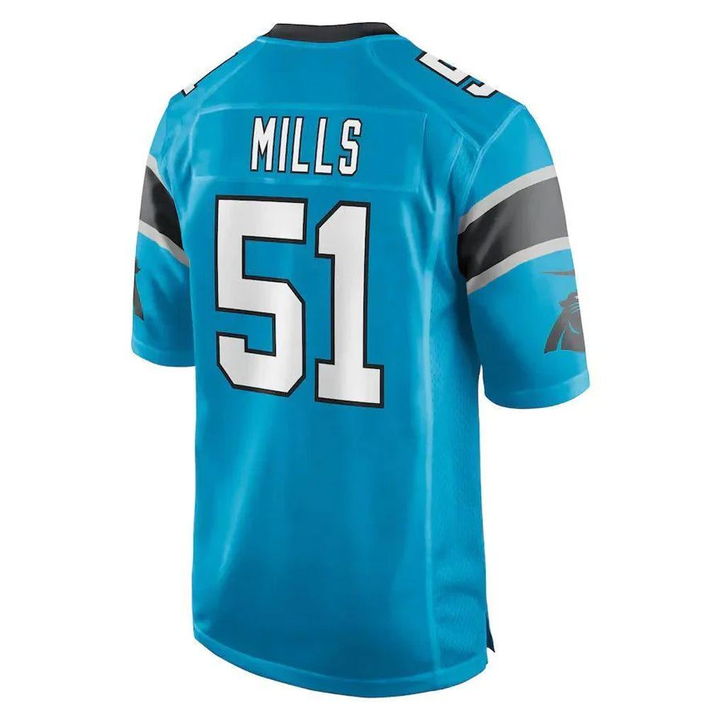 C.Panthers #51 Sam Mills Player Blue Game Ndoa Stitched Jerseys