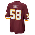 Ndoa W.Commanders #58 Shaka Toney Burgundy Game Jersey