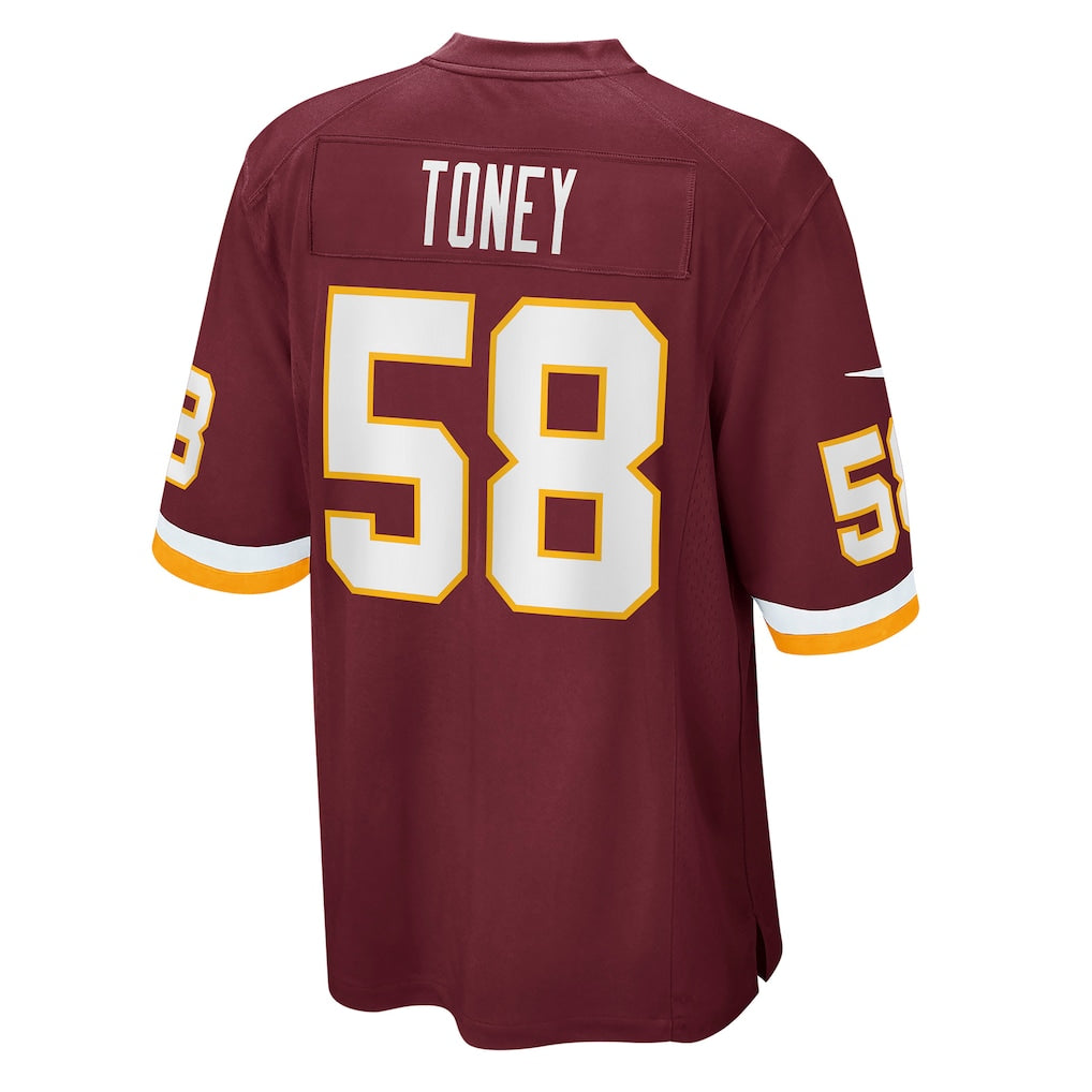 Ndoa W.Commanders #58 Shaka Toney Burgundy Game Jersey