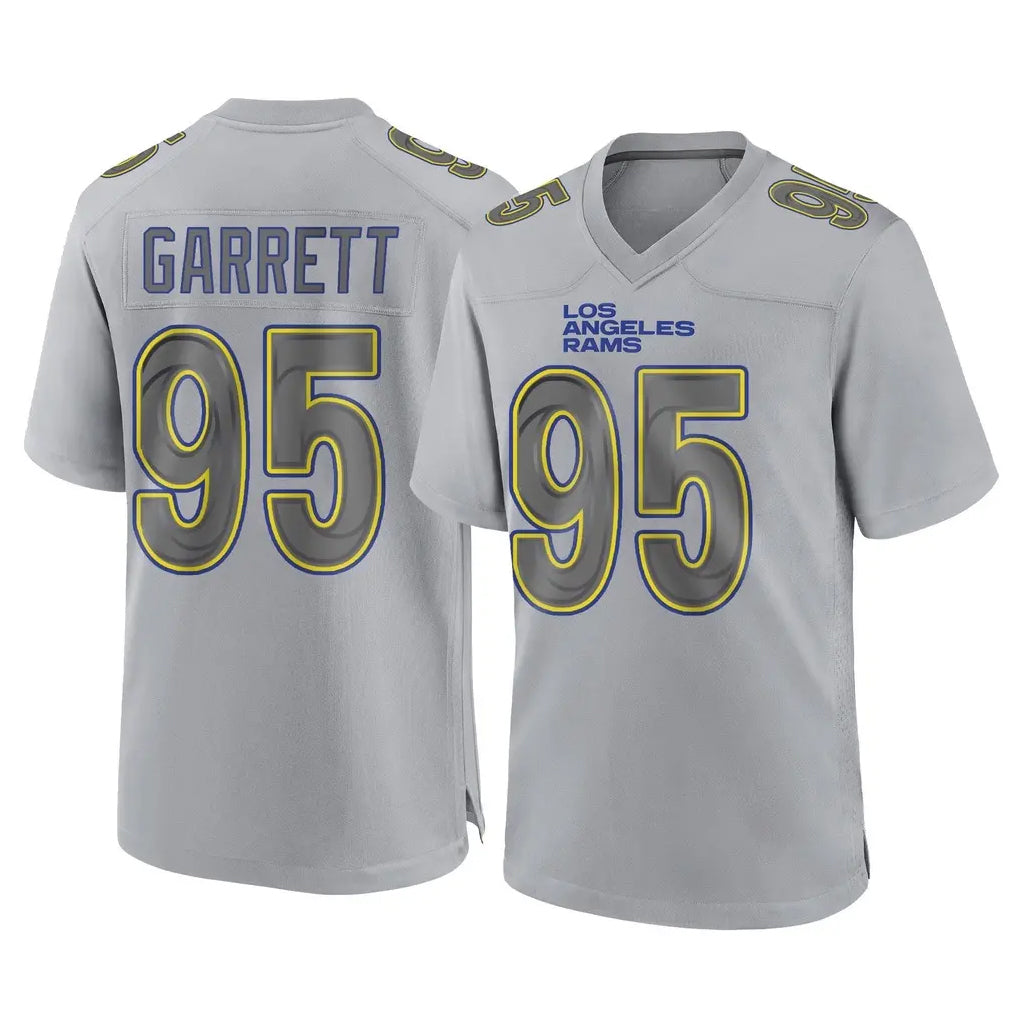 LA.Rams #95 Myles Garrett Player Gray Atmosphere Fashion Home Game Ndoa Stitched Jerseys